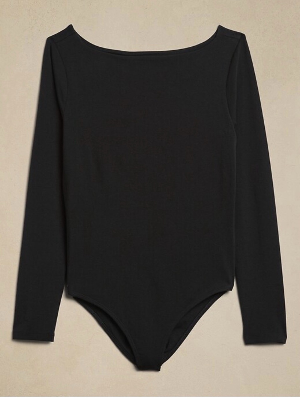 Banana Republic Black Long-Sleeve Scoop-Neck Bodysuit